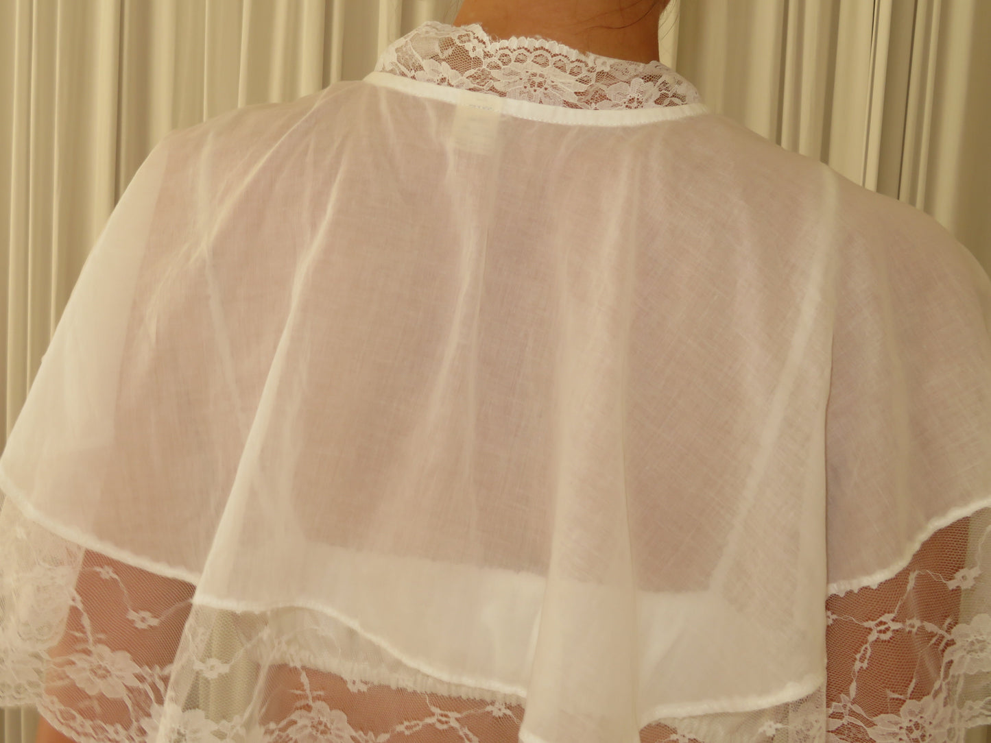 White Lace Poncho Cape Shawl