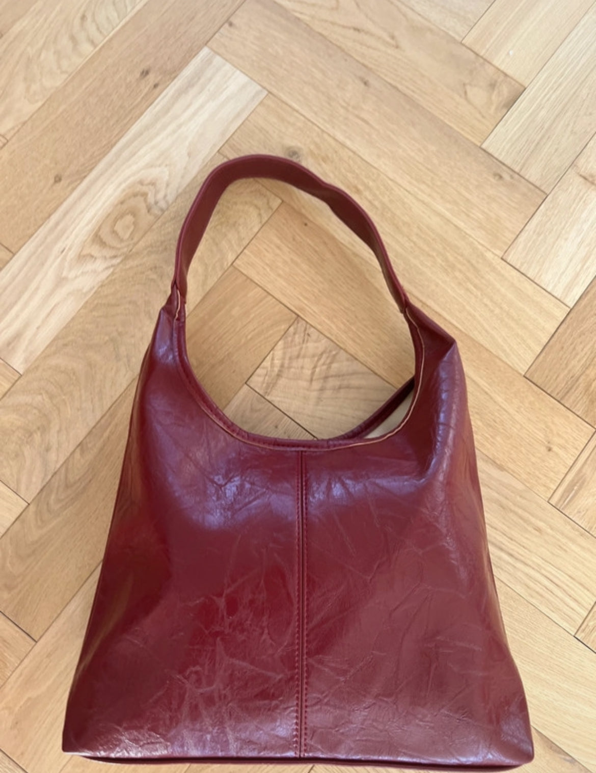 Burgundy handbag