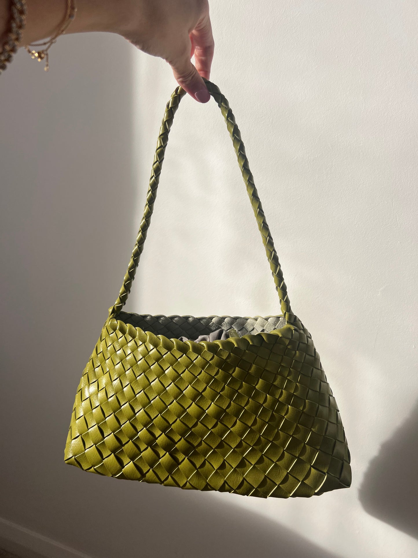 Green Woven Handbag