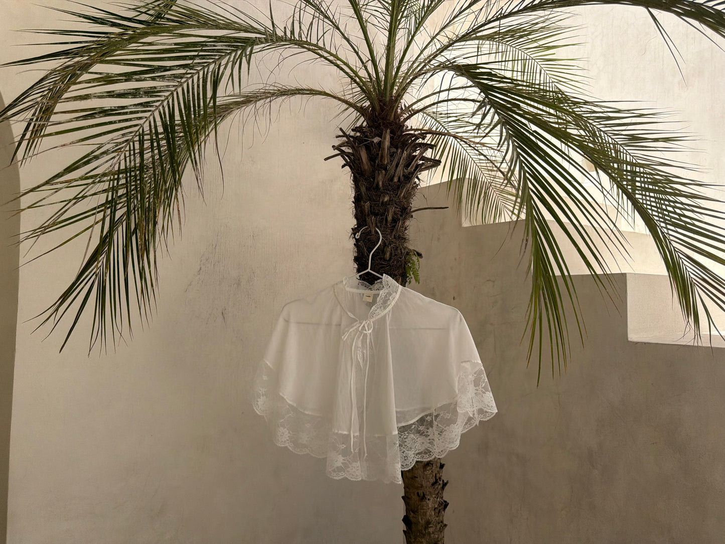 White Lace Poncho Cape Shawl