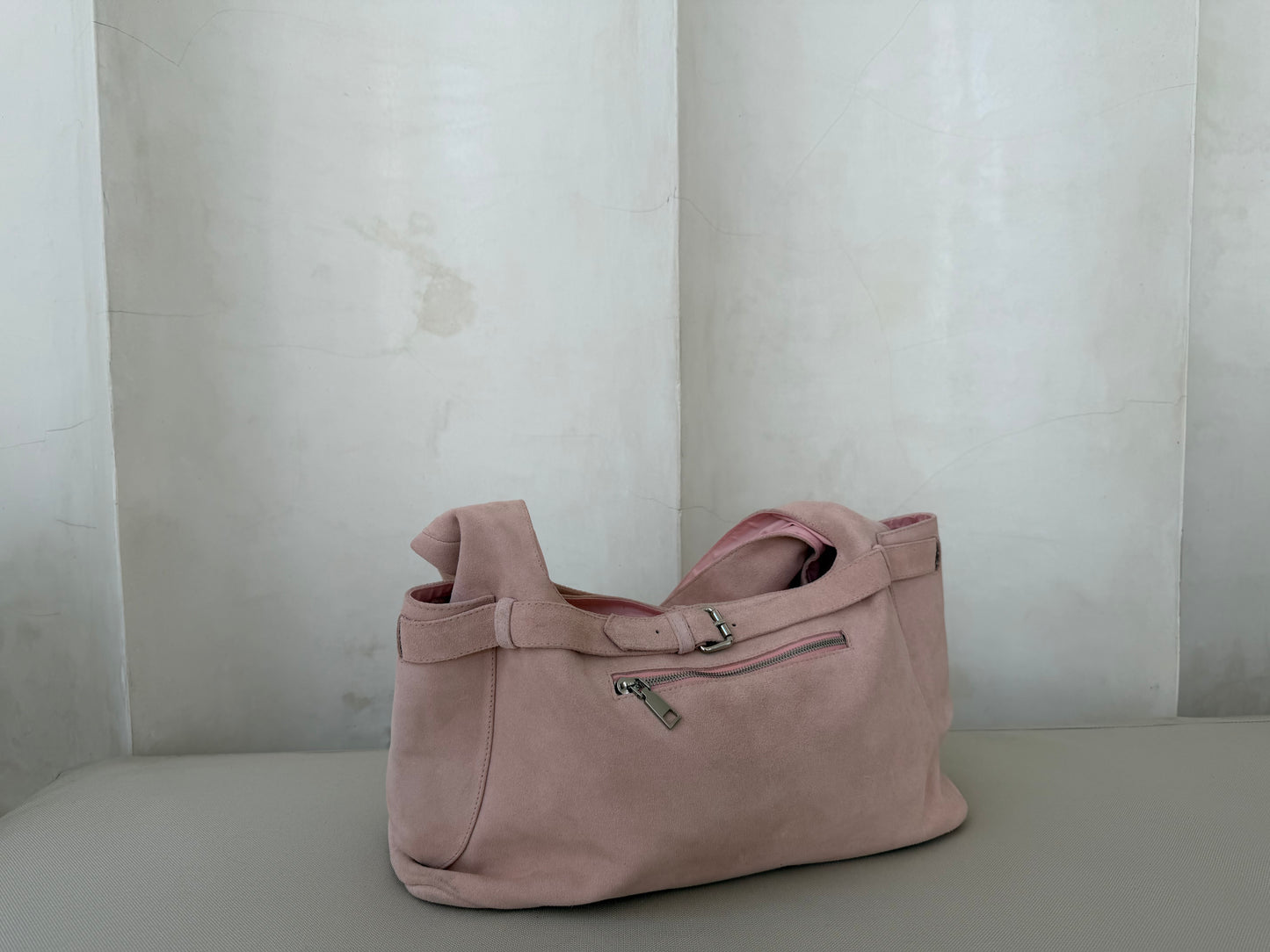 Pink Suede Handbag