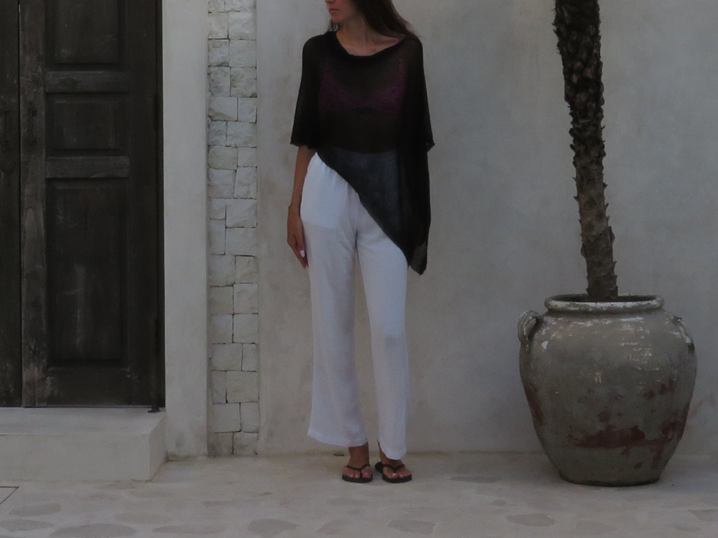 Whimsy See-through Cape Poncho Black