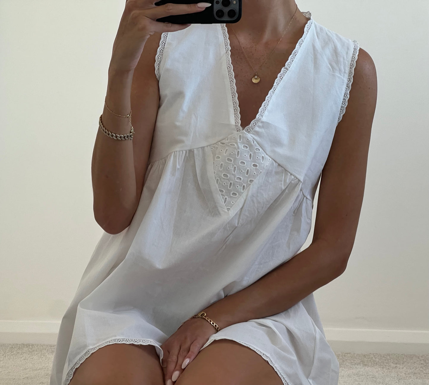 White mini dress oversized fit