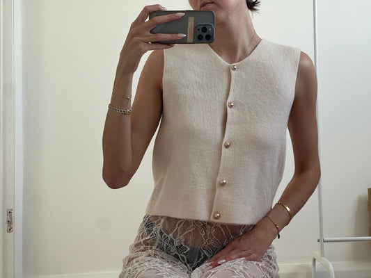 Cream Waistcoat Jumper