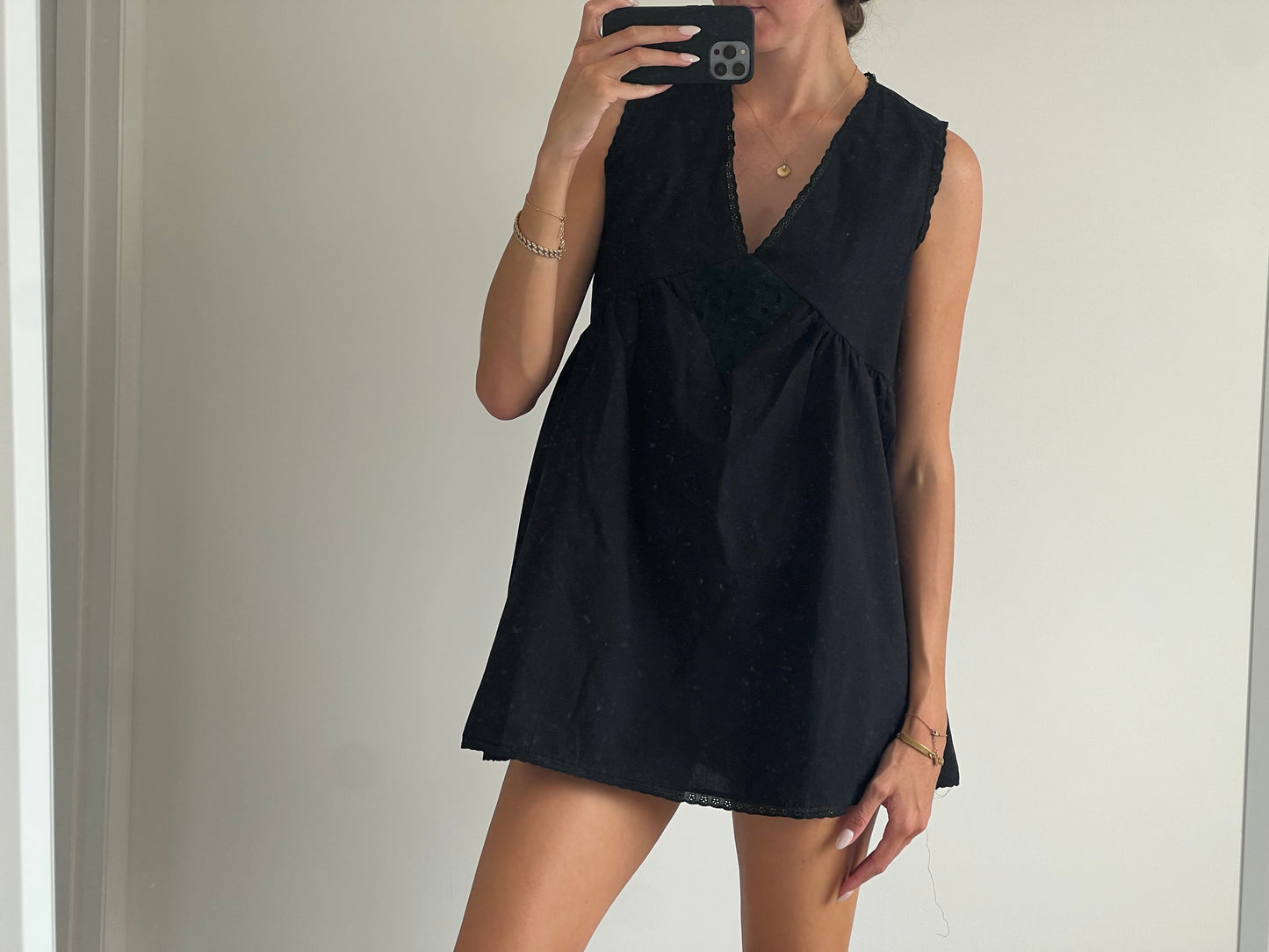 Black mini dress oversized fit
