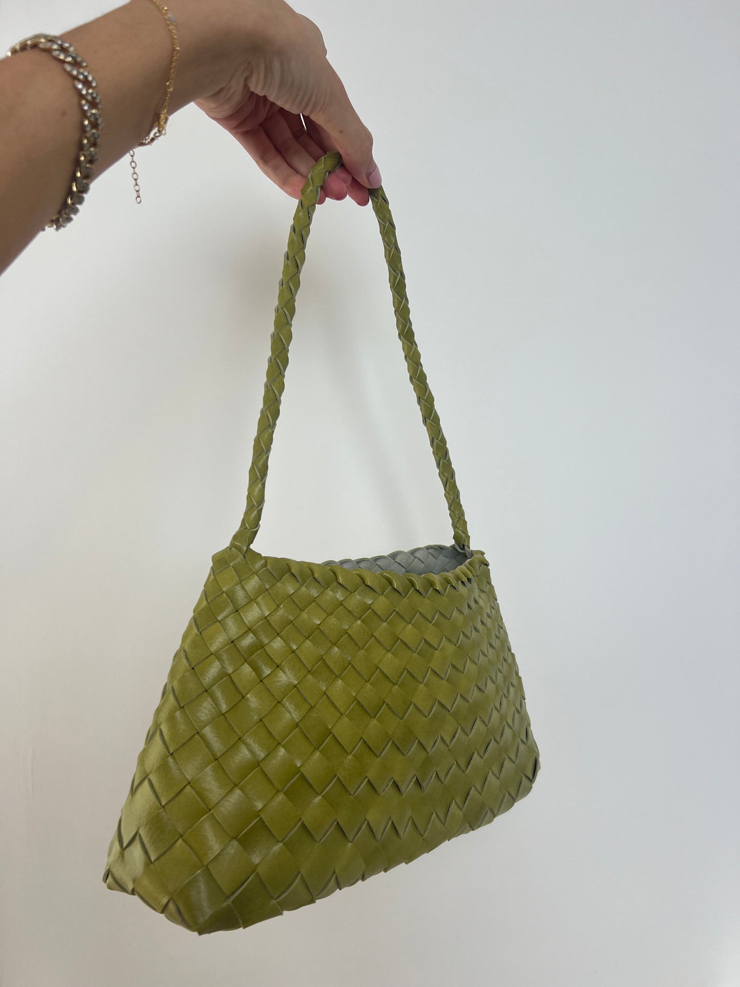 Green Woven Handbag