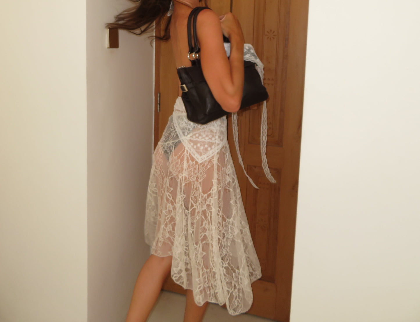 Cream Lace Skirt