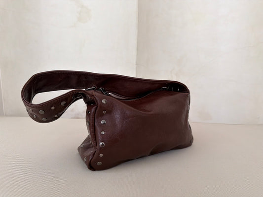 Brown Studded Handbag
