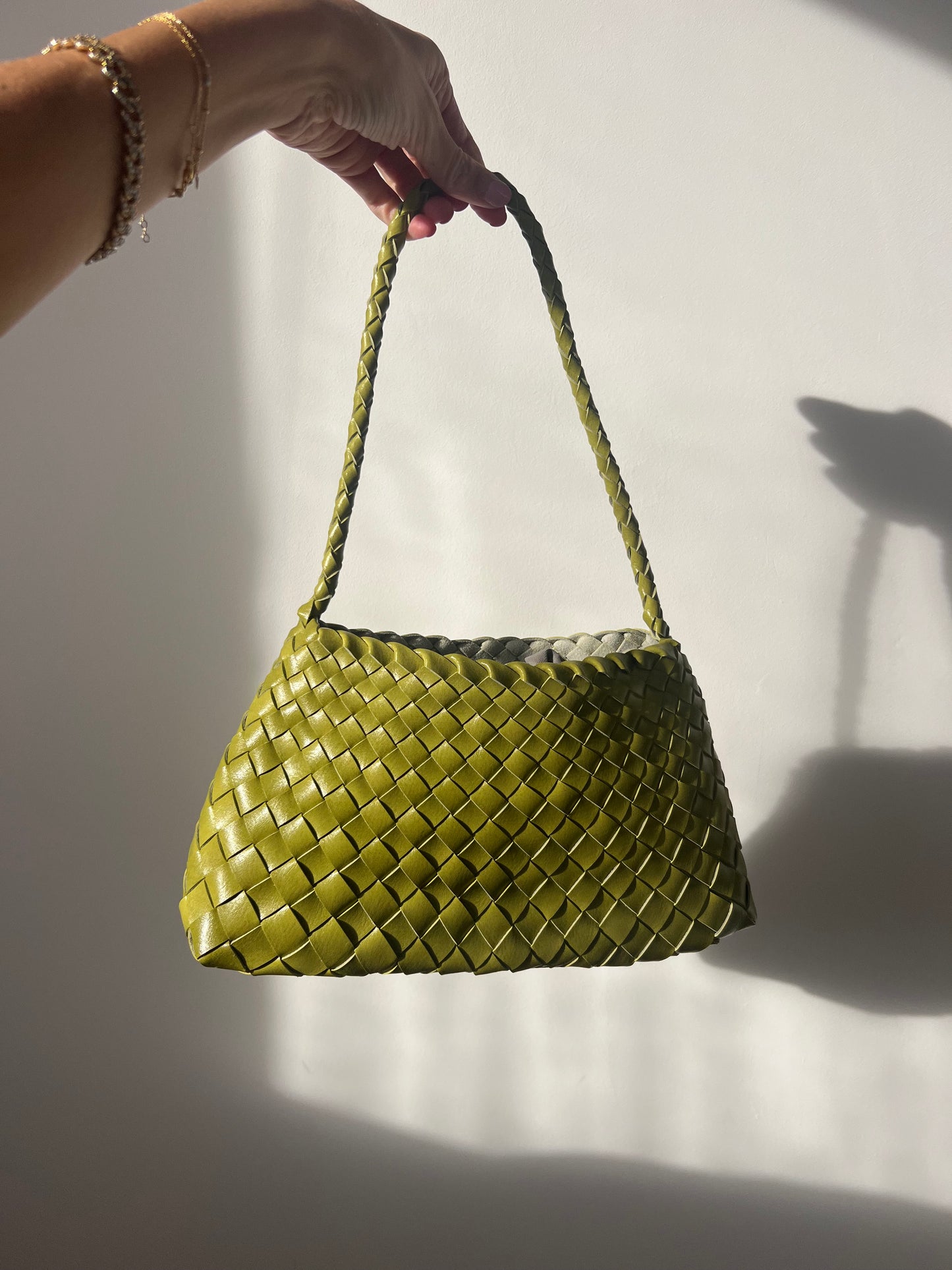 Green Woven Handbag