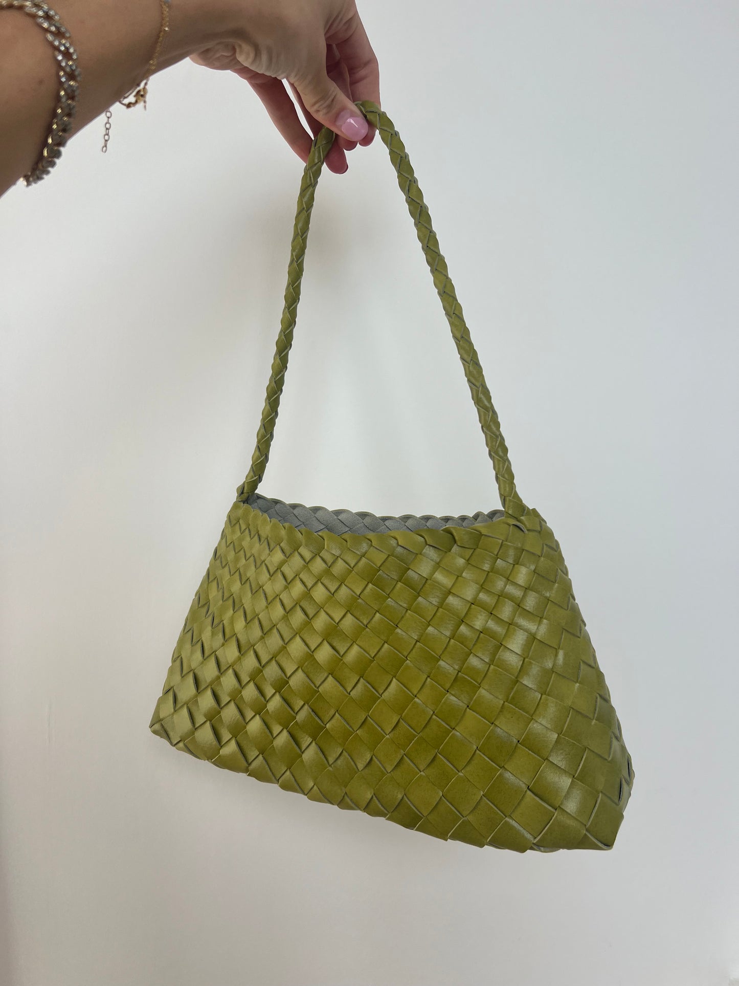 Green Woven Handbag