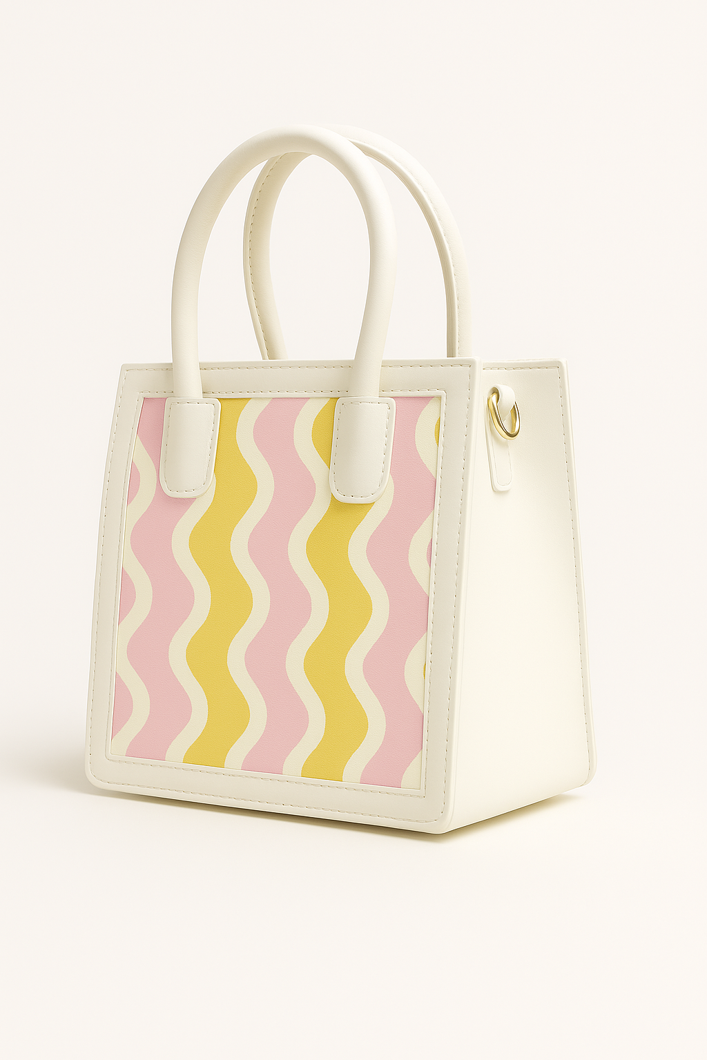 Leather Hand Bag (Yellow and Pink)