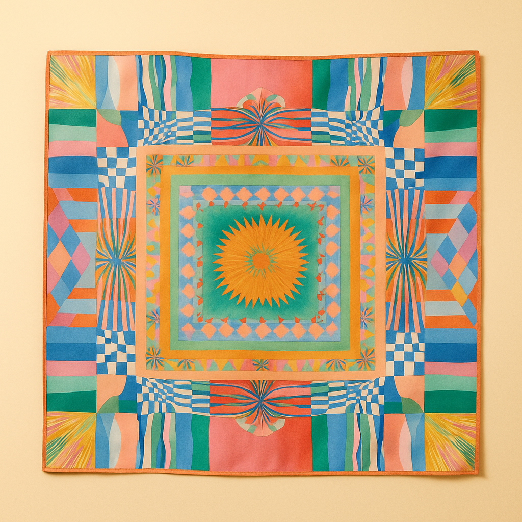 Silk Head Scarf (Geometric)