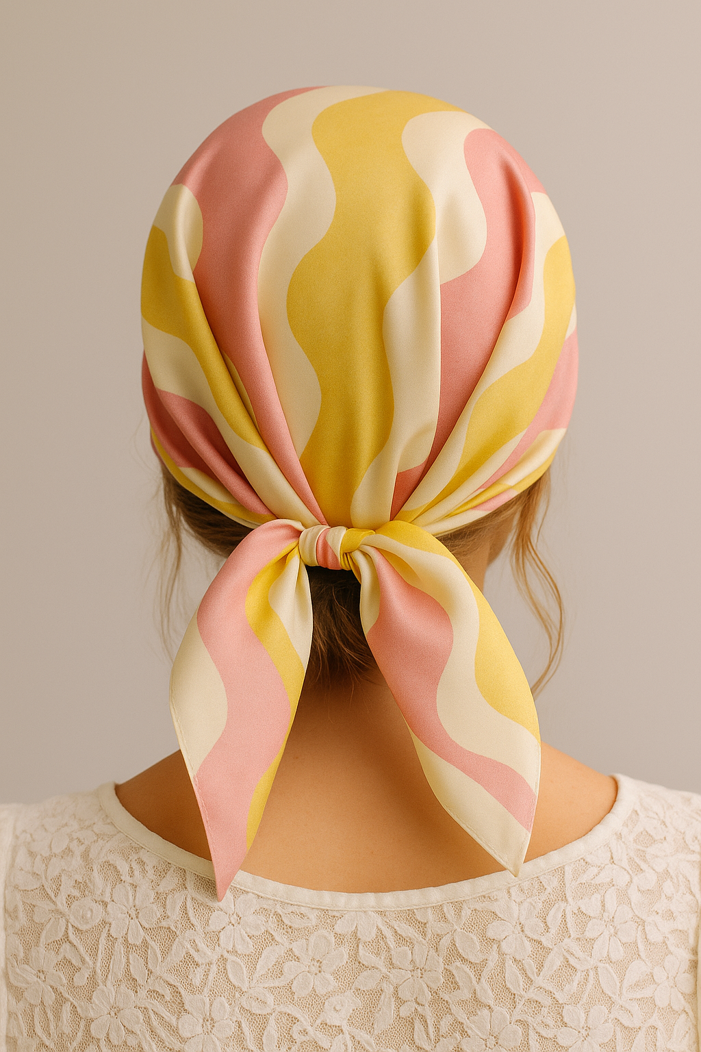 Silk Head Scarf (Pink and Yellow) PRE-ORDER