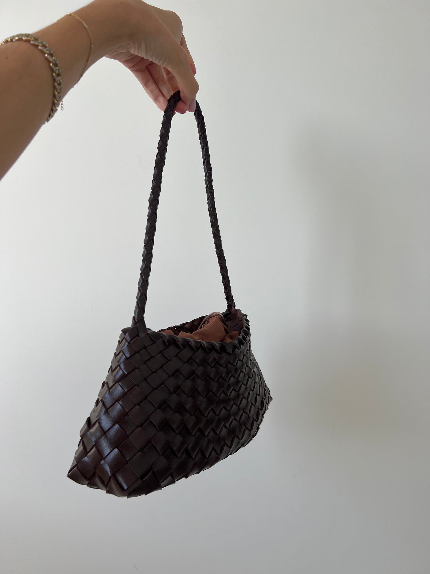 Brown Woven Handbag