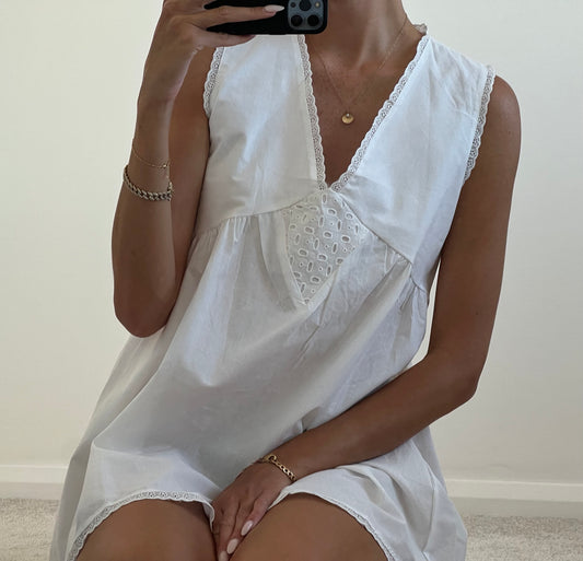 White mini dress oversized fit