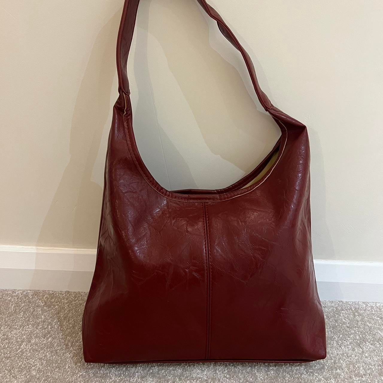 Burgundy handbag
