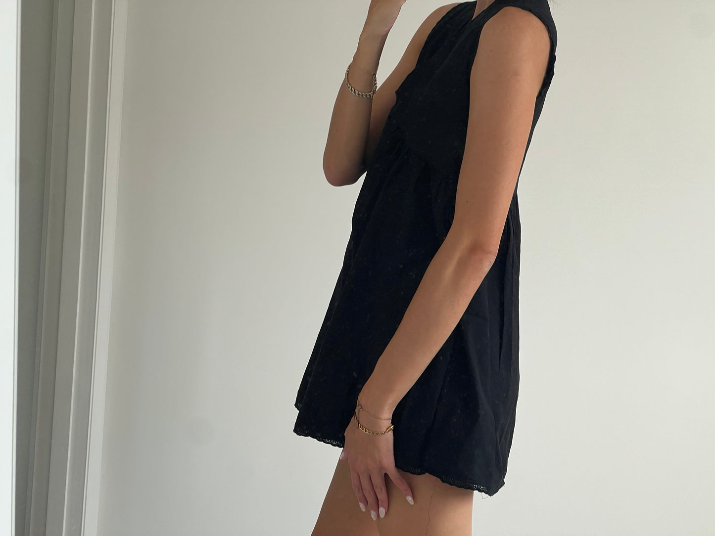 Black mini dress oversized fit