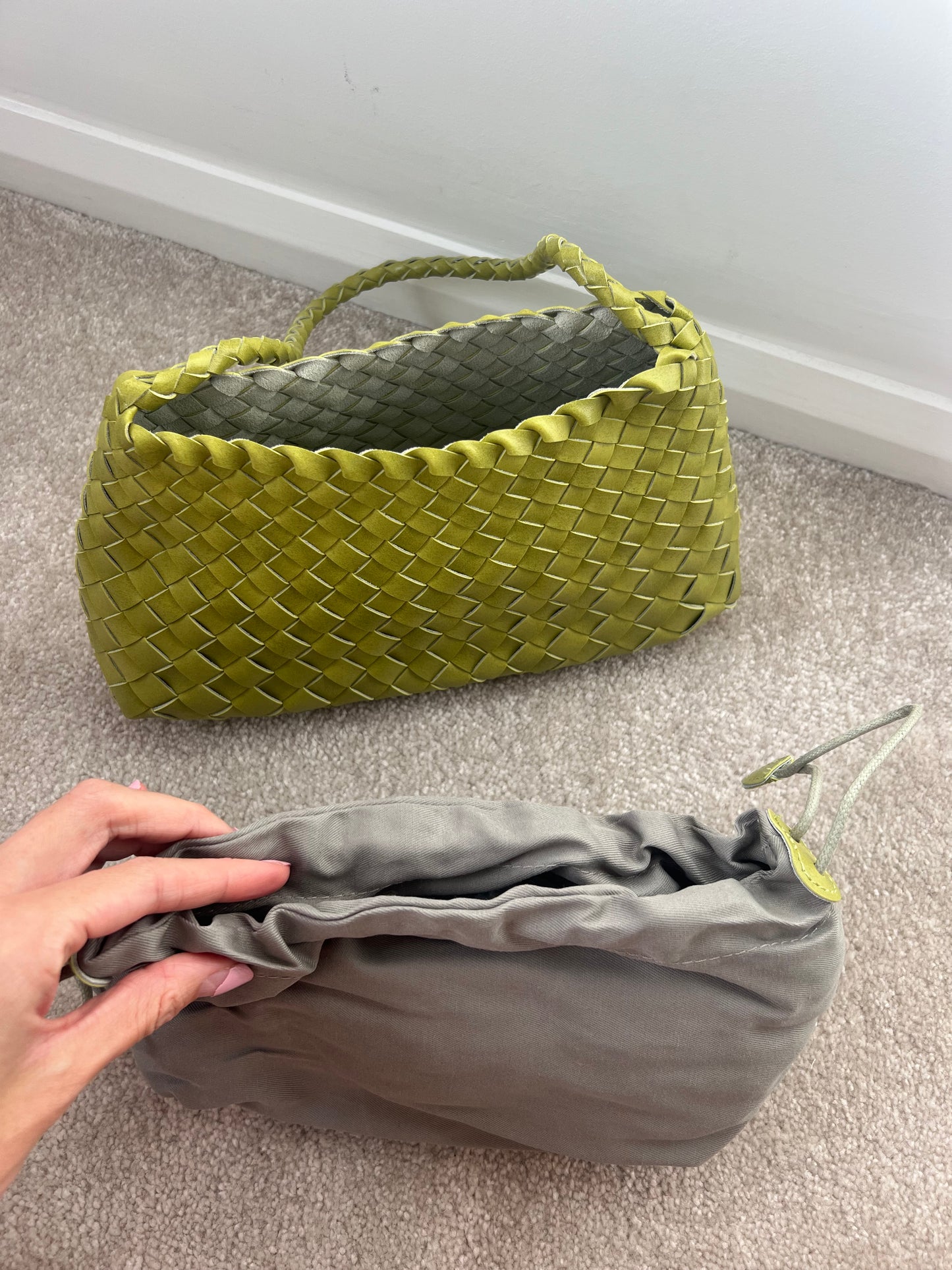 Green Woven Handbag