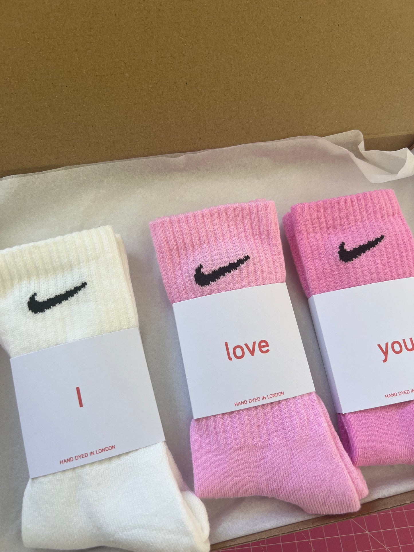 Valentine’s Day gift set. 3 pairs Nike crew socks 3 colours valentines gift set