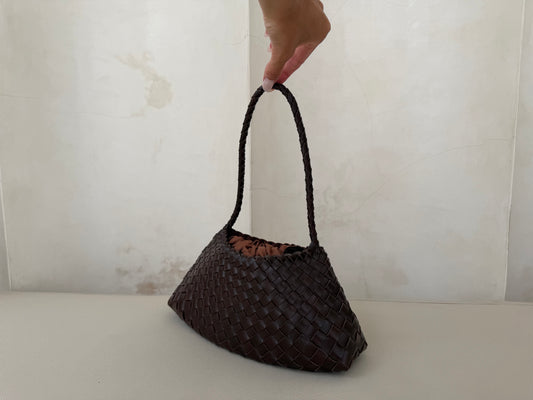 Brown Woven Handbag