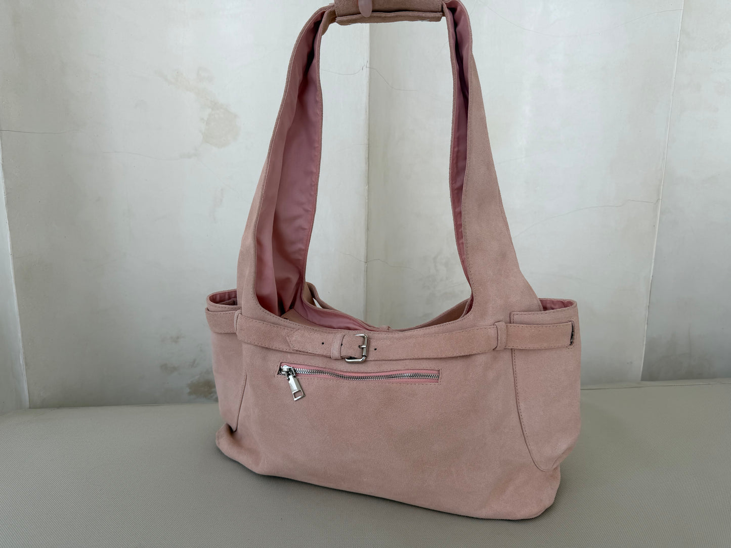 Pink Suede Handbag