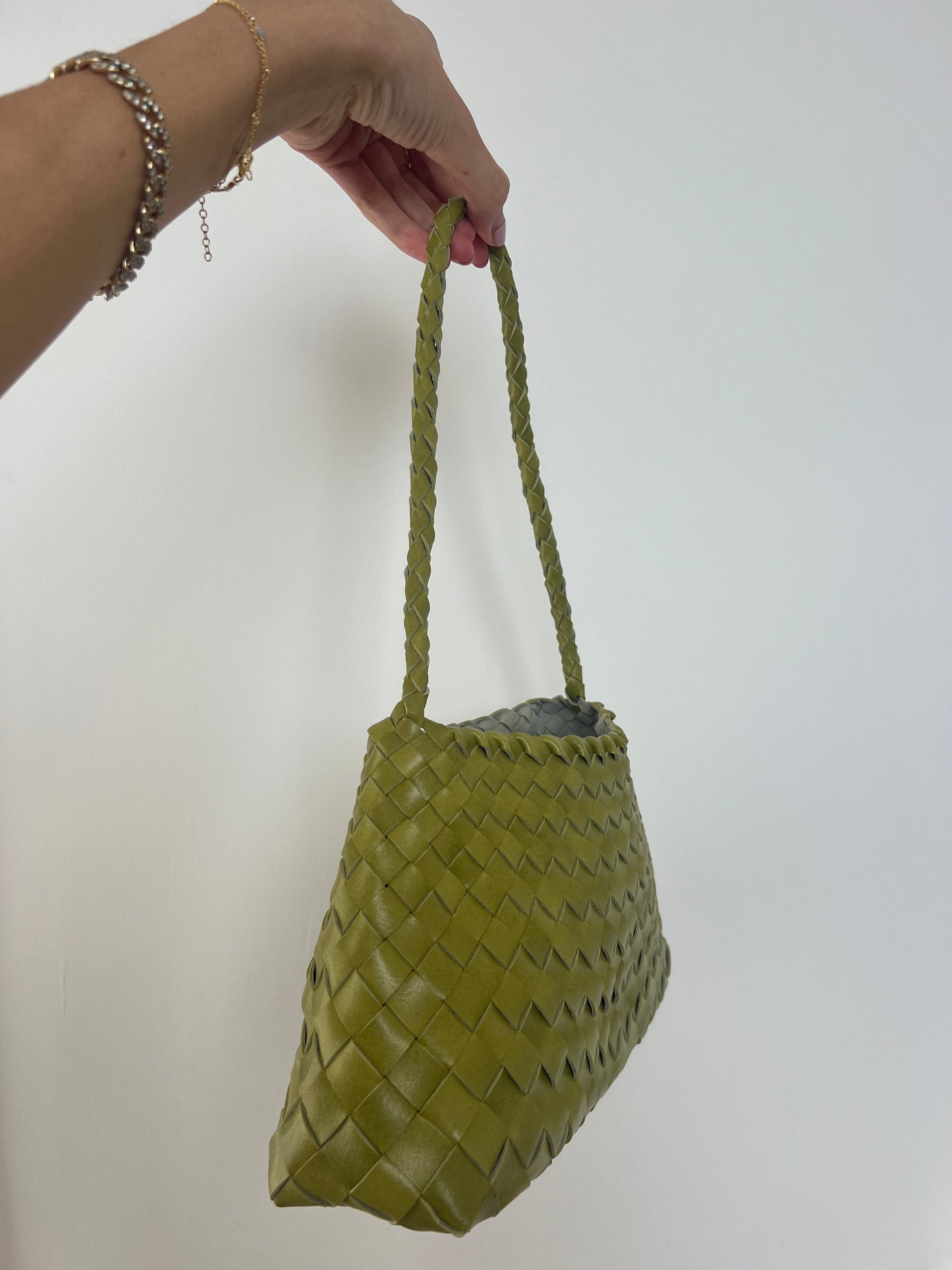 Green Woven Handbag