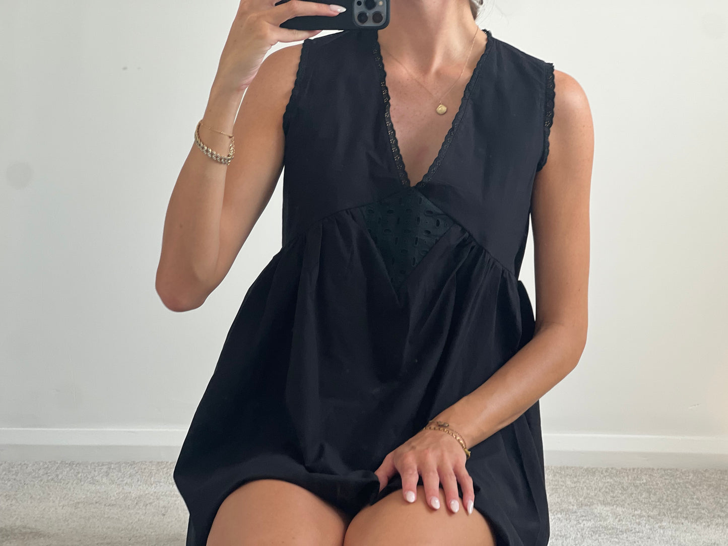 Black mini dress oversized fit