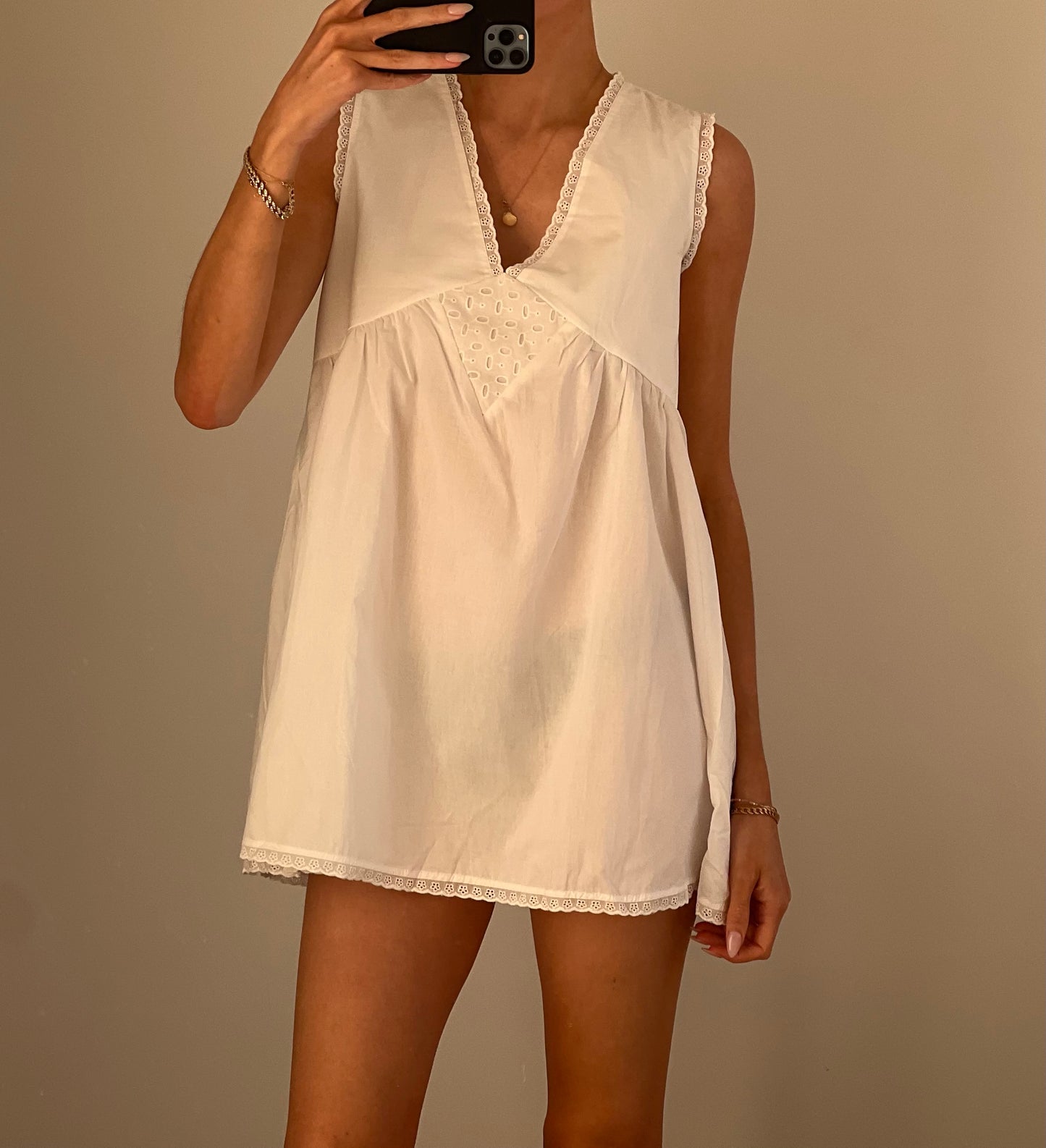 White mini dress oversized fit