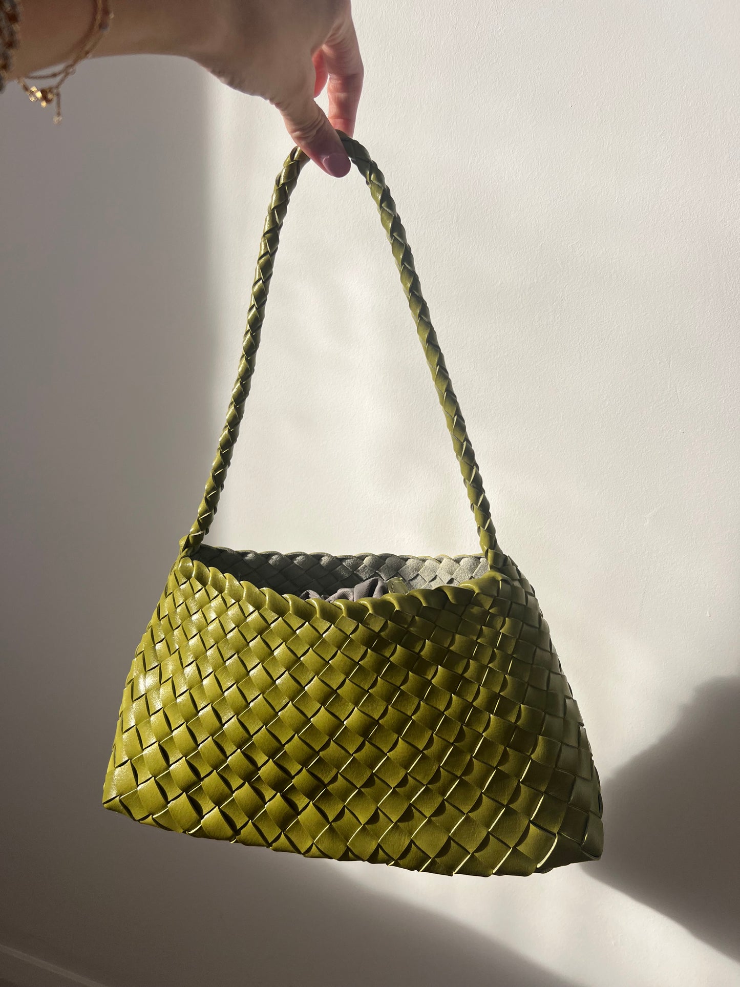 Green Woven Handbag