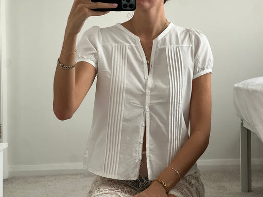 White Pleated Shirt